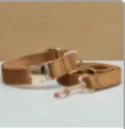 Customize Multiple Colors Velvet Personality Dog Collar Leash Set With Bow MaxNova